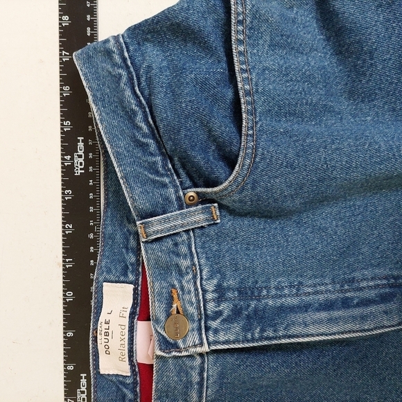 LL Bean DOUBLE Jeans Denim Size 10 Relaxed Fit Fleece Lining Thick Ourtdoor - Picture 5 of 10